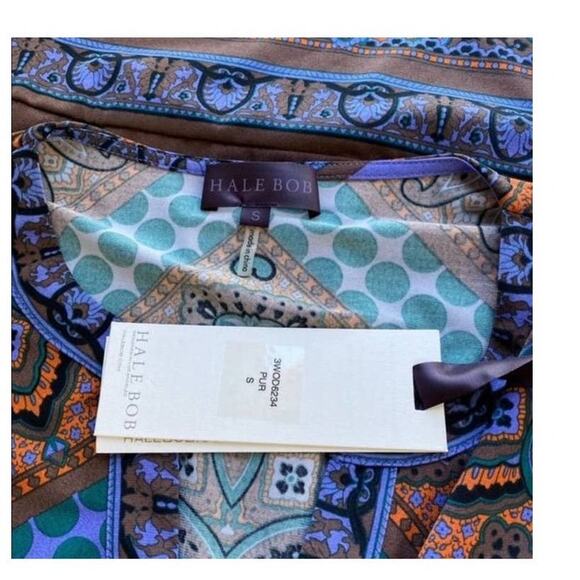 Hale Bob Purple Orange Geometric Patterned Long Sleeves Mini Dress size S - Picture 7 of 14